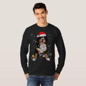 Bernese Mountain Dog licht kerstmis op T-shirt (Voorkant volledig)