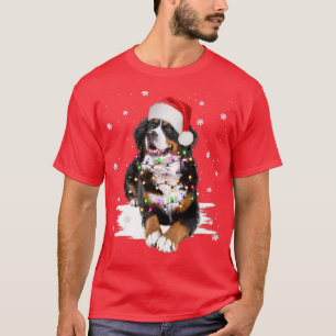 Bernese Mountain Dog licht kerstmis op T-shirt