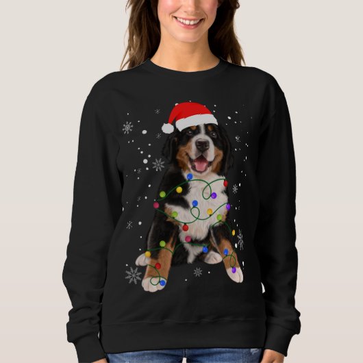 Bernese Mountain Dog licht kerstmis op Trui (Voorkant)
