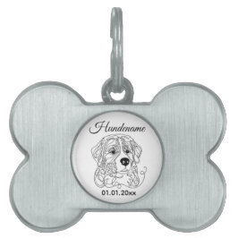 Bernese Mountain Dog Line Art Personalized Tag Huisdieren Naamplaatje