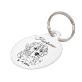 Bernese Mountain Dog Line Art Personalized Tag Huisdierpenning (Zijkant)