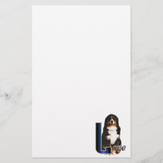 Bernese Mountain Dog Love Briefpapier (Voorkant)