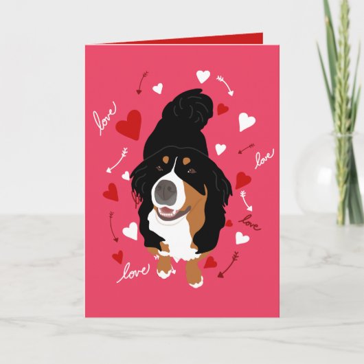 Bernese Mountain Dog Love Kaart (Voorkant)
