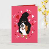 Bernese Mountain Dog Love Kaart (Gele Bloem)
