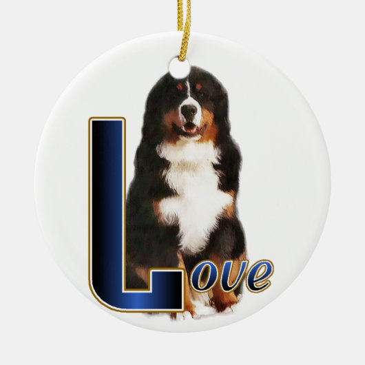 Bernese Mountain Dog Love Keramisch Ornament (Voorkant)