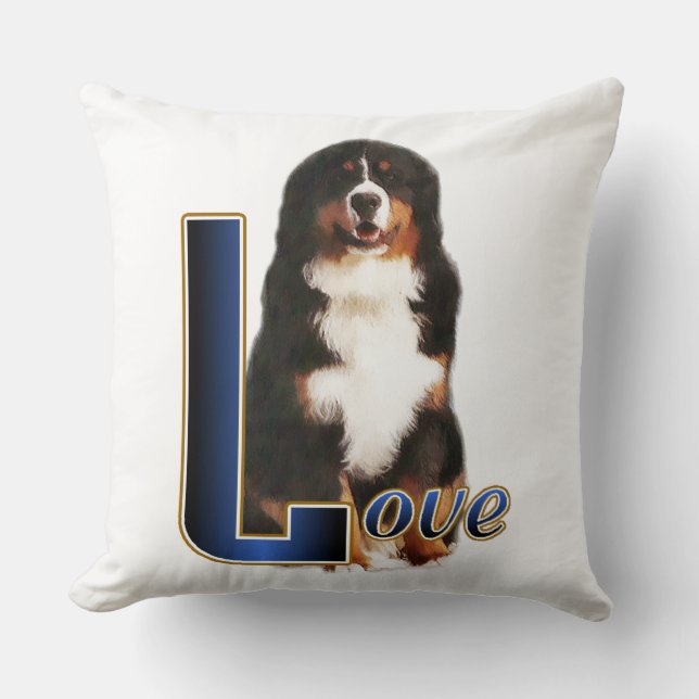 Bernese Mountain Dog Love Kussen (Voorkant)