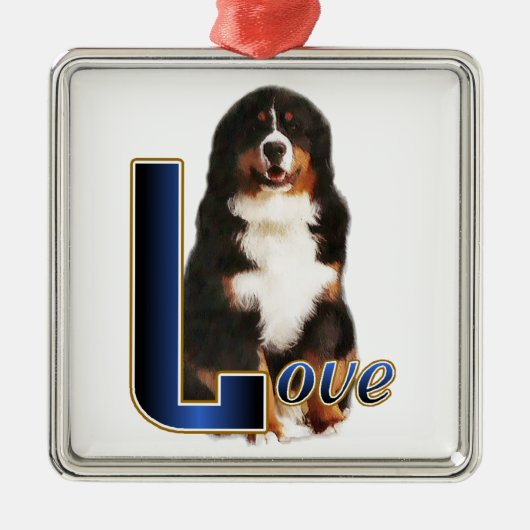 Bernese Mountain Dog Love Metalen Ornament (Voorkant)