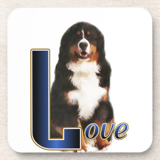 Bernese Mountain Dog Love Onderzetter (Voorkant)