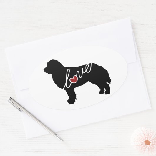 Bernese Mountain Dog Love Ovale Sticker (Envelop)