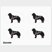 Bernese Mountain Dog Love Ovale Sticker (Vel)