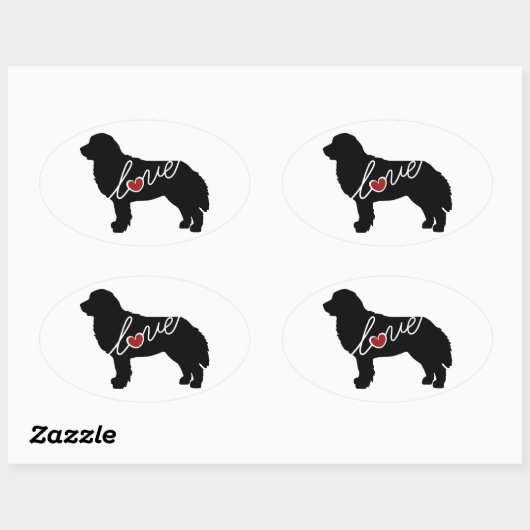 Bernese Mountain Dog Love Ovale Sticker (Vel)