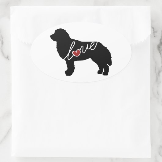 Bernese Mountain Dog Love Ovale Sticker (Tas)