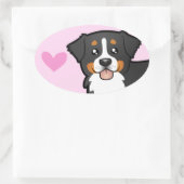 Bernese Mountain Dog Love Ovale Sticker (Tas)
