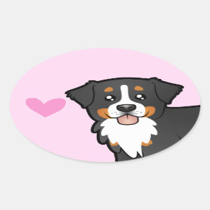 Bernese Mountain Dog Love Ovale Sticker