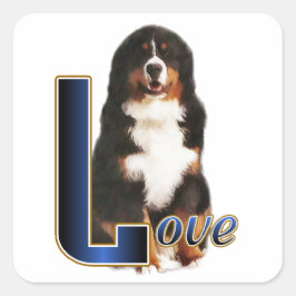 Bernese Mountain Dog Love Vierkante Sticker