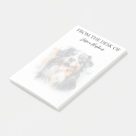 Bernese Mountain Dog Lover Monogrammed Dog Post-it® Notes (Schuin)