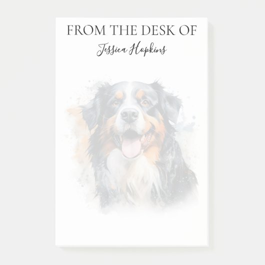 Bernese Mountain Dog Lover Monogrammed Dog Post-it® Notes (Voorkant)