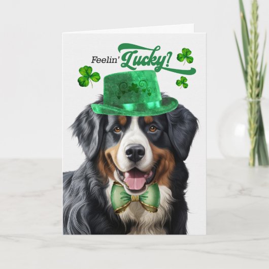 Bernese Mountain Dog Lucky St Patrick's Day Feestdagen Kaart (Voorkant)