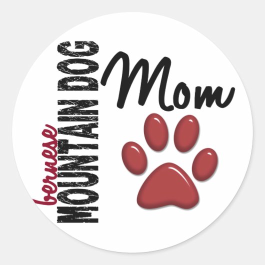 Bernese Mountain Dog Ma 2 Ronde Sticker (Voorkant)