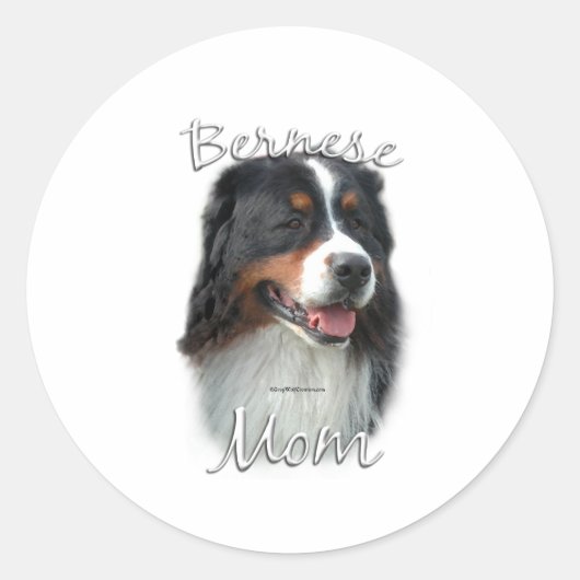 Bernese Mountain Dog Ma 2 Ronde Sticker (Voorkant)