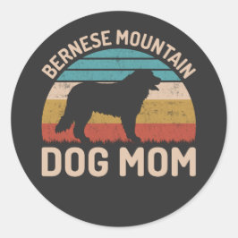 Bernese Mountain Dog Mam, Bernese Dog Mam Ronde Sticker