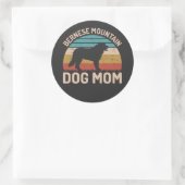 Bernese Mountain Dog Mam, Bernese Dog Mam Ronde Sticker (Tas)
