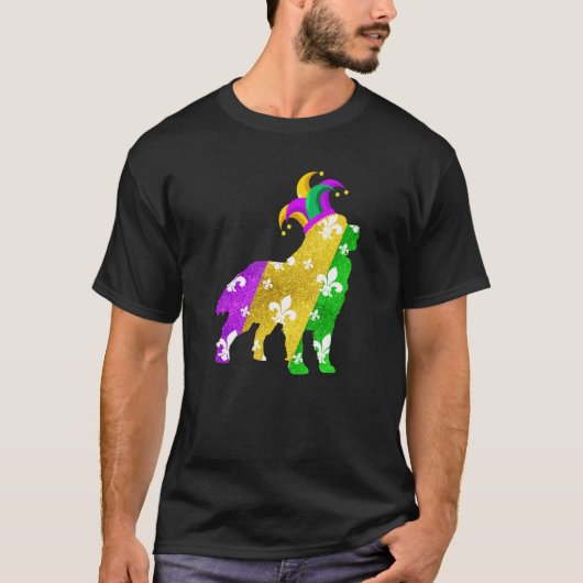 Bernese Mountain Dog Mardi Gras Carnivals Funny Pu T-shirt (Voorkant)