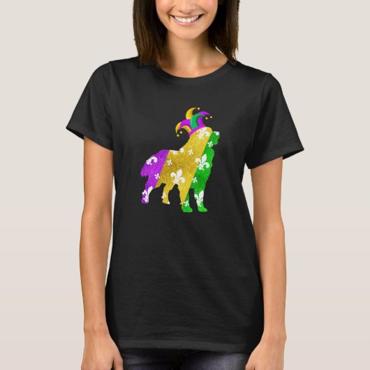 Bernese Mountain Dog Mardi Gras Carnivals Funny Pu T-shirt (Voorkant)