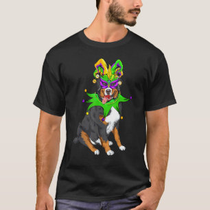 Bernese Mountain Dog Mardi Gras Mask Pet Bead Funn T-shirt