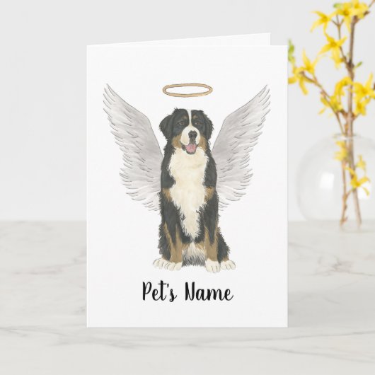 Bernese Mountain Dog Memorial Kaart (Gele Bloem)