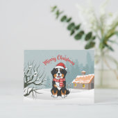 Bernese Mountain Dog Merry Christmas Doodle  Feestdagenkaart (Staand voorkant)