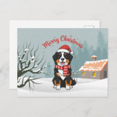 Bernese Mountain Dog Merry Christmas Doodle  Feestdagenkaart (Voorkant / Achterkant)