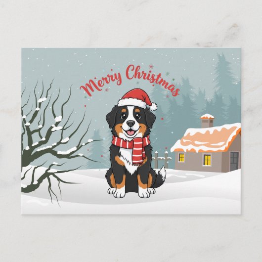 Bernese Mountain Dog Merry Christmas Doodle  Feestdagenkaart (Voorkant)