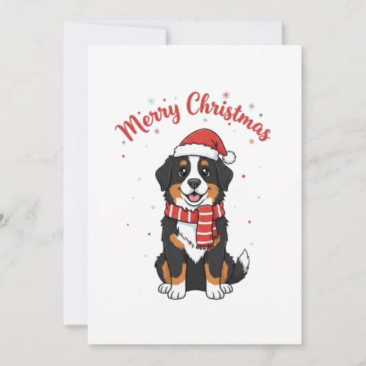 Bernese Mountain Dog Merry Christmas Doodle  Feestdagenkaart (Voorkant)