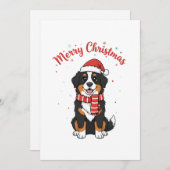 Bernese Mountain Dog Merry Christmas Doodle  Feestdagenkaart (Voorkant / Achterkant)