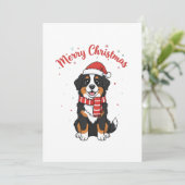 Bernese Mountain Dog Merry Christmas Doodle  Feestdagenkaart (Staand voorkant)