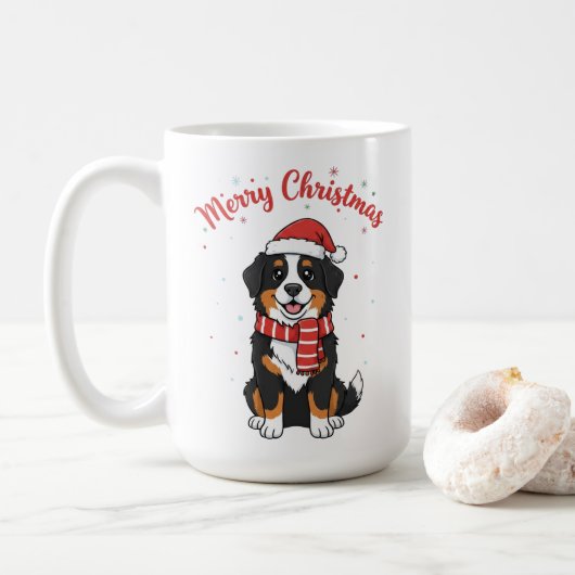 Bernese Mountain Dog Merry Christmas Doodle  Koffiemok (Met donut)