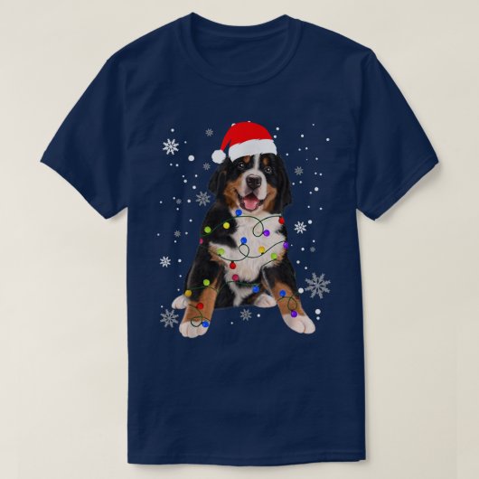 Bernese Mountain Dog Merry Christmas Winter Snow G T-shirt (Design voorkant)