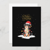 Bernese Mountain Dog Merry KerstBerner Xmas C Kaart (Voorkant / Achterkant)