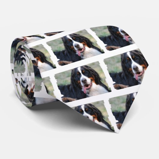 Bernese Mountain Dog met Big Tongue Mannen Necktie Stropdas (Opgerold)