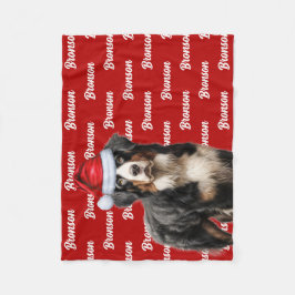 Bernese Mountain Dog met de naam Kerstfeestdag Fleece Deken