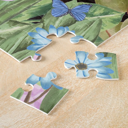 Bernese Mountain Dog met Flowers Spring Legpuzzel (Zijkant)