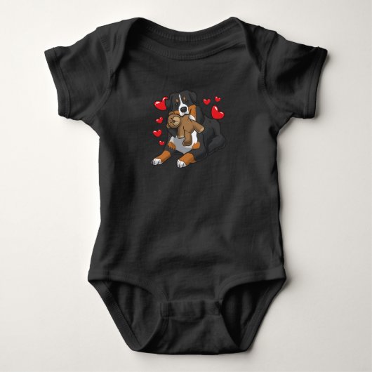 Bernese Mountain Dog met hart Romper (Voorkant)
