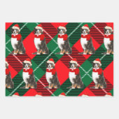 Bernese Mountain Dog met kersttartan Inpakpapier Vel (Voorkant 3)