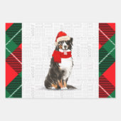 Bernese Mountain Dog met kersttartan Inpakpapier Vel (Voorkant)