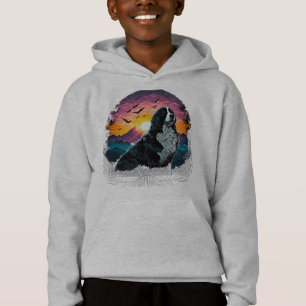 Bernese Mountain Dog met Mountain Sunrise uitzicht