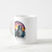 Bernese Mountain Dog met Mountain Sunrise uitzicht Koffiemok (Voorkant links)