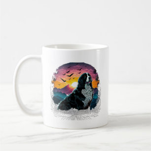 Bernese Mountain Dog met Mountain Sunrise uitzicht Koffiemok