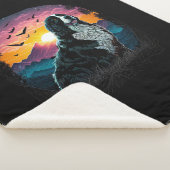 Bernese Mountain Dog met Mountain Sunrise uitzicht Sherpa Deken (3/4)