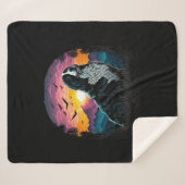 Bernese Mountain Dog met Mountain Sunrise uitzicht Sherpa Deken (Voorkant (horizontaal))